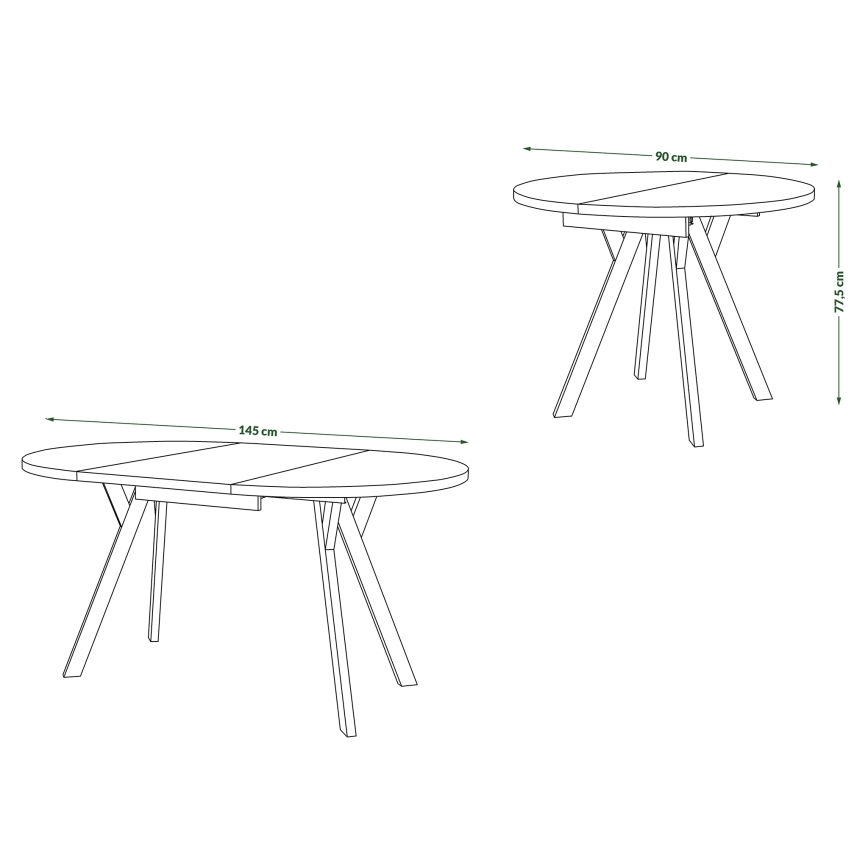 Ēdamistabas galds ARTUR, artisan ozols/bēšs