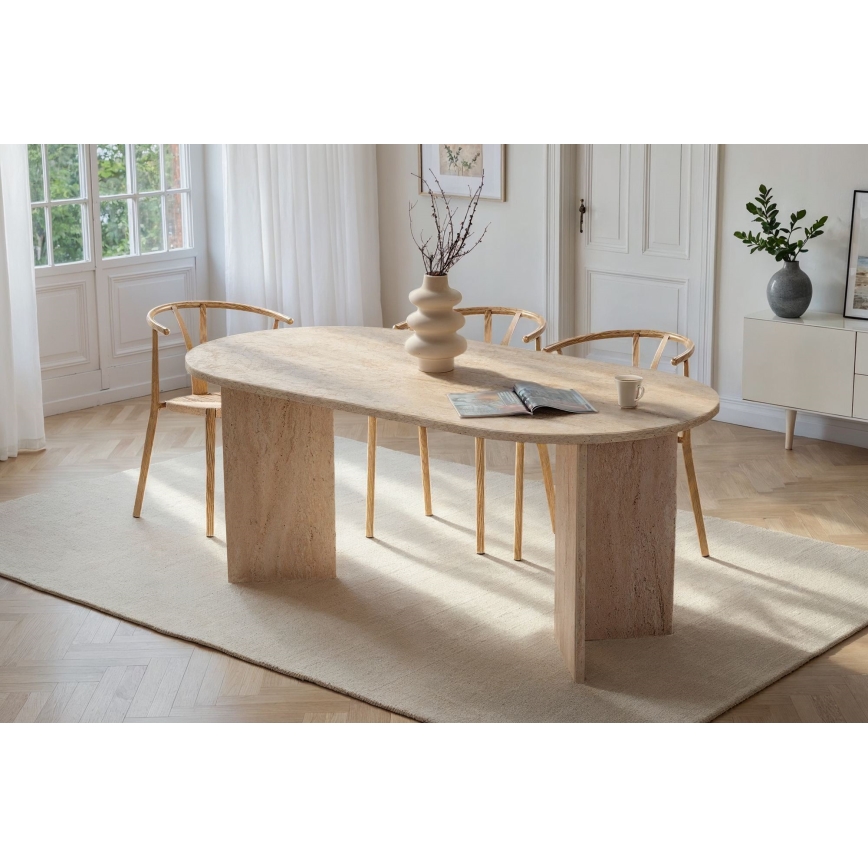 Ēdamistabas galds NEL 180x90 cm bēšs