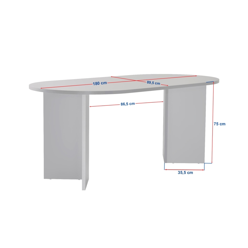 Ēdamistabas galds NEL 180x90 cm bēšs