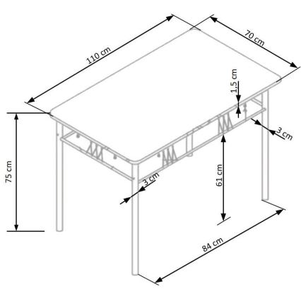 Ēdamistabas komplekts FAUST — metāls/sonoma ozols