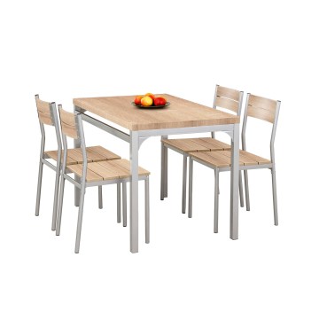Ēdamistabas komplekts MALCOLM 110x70 cm metāls/sonomas ozols