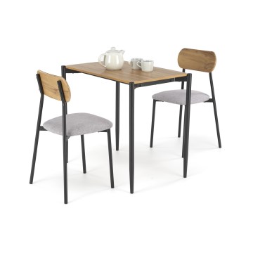 Ēdamistabas komplekts NANDO 84x54 cm pelēks/brūns/melns