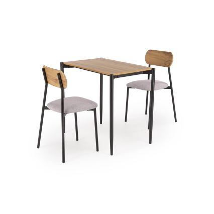 Ēdamistabas komplekts NANDO 84x54 cm pelēks/brūns/melns