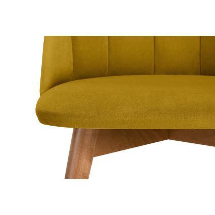 Ēdamistabas krēsls BAKERI 86x48 cm dzeltena/gaišs ozolkoks