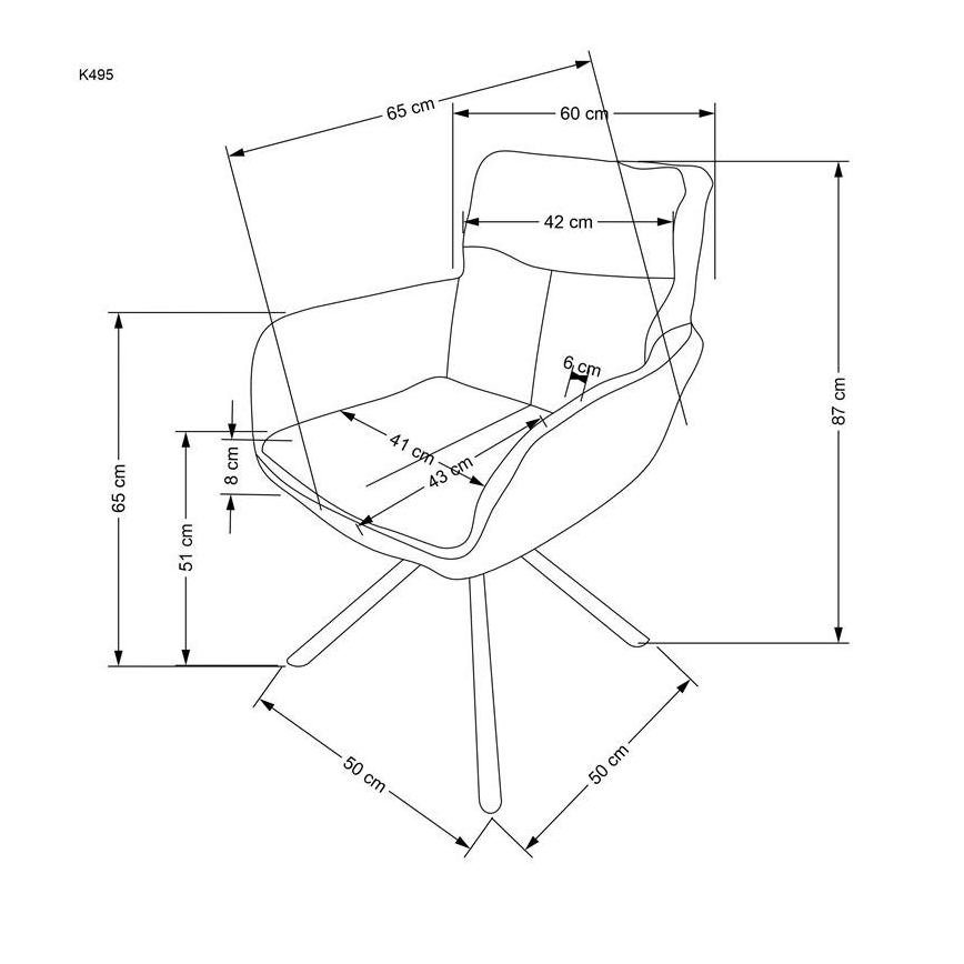 Ēdamistabas krēsls HALSA, 1 gab., bēšs