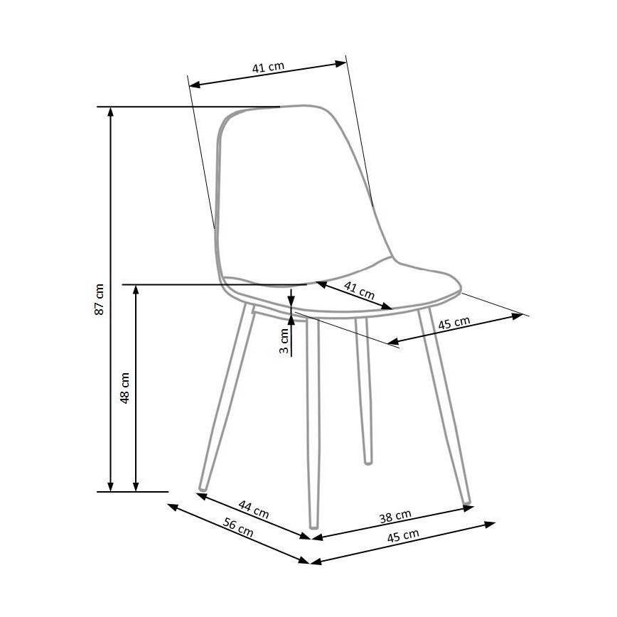 Ēdamistabas krēsls KINDREL, 1 gab., pelēks