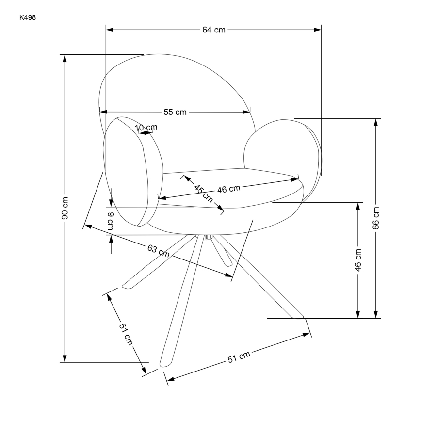 Ēdamistabas krēsls KIVA, 1 gab., pelēks