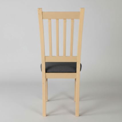 Ēdamistabas krēsls SIMON buk/tumši pelēks