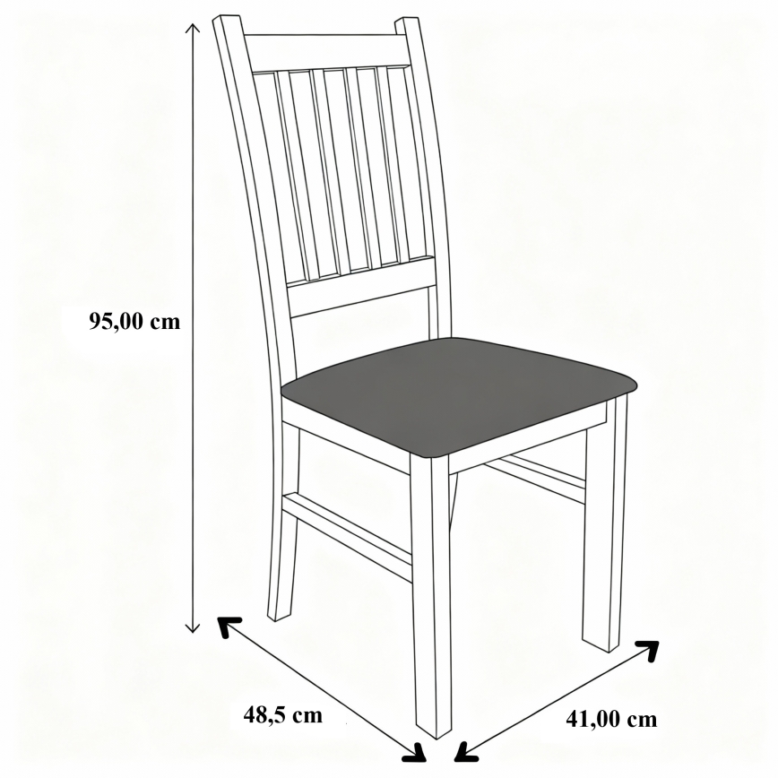 Ēdamistabas krēsls SIMON buk/tumši pelēks