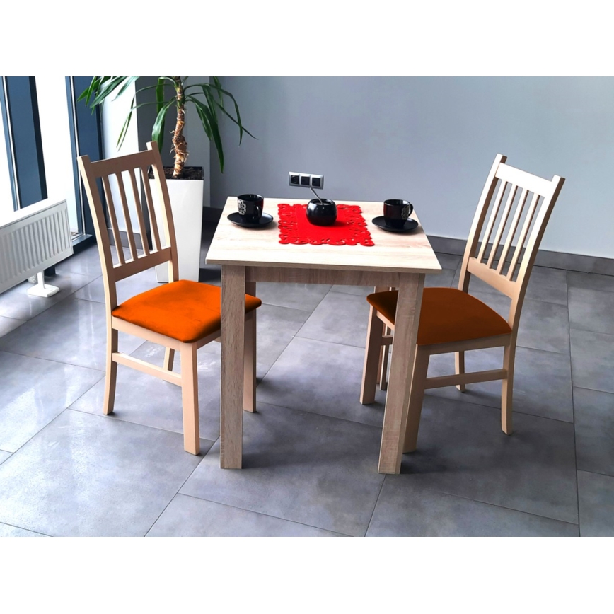 Ēdamistabas krēsls SIMON dižskābardis/oranža