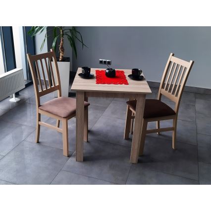 Ēdamistabas krēsls SIMON dižskābardis/tumši brūna
