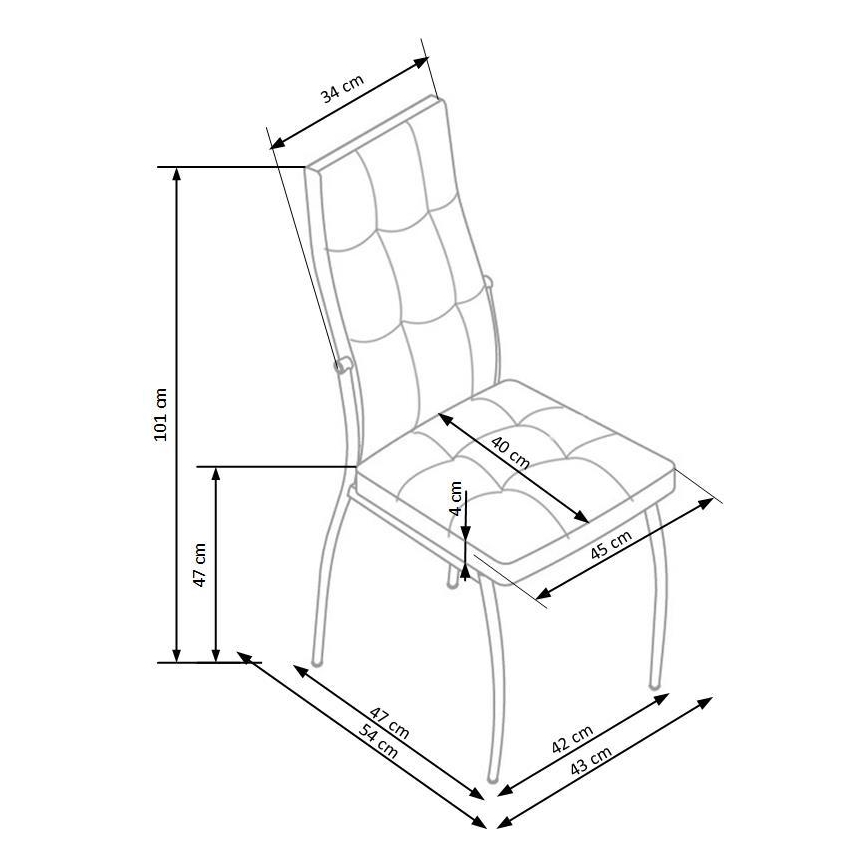 Ēdamistabas krēsls WARMIS, 1 gab., balts