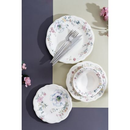 Ēdiena servīze 24 gab daudzkrāsaina/porcelāns