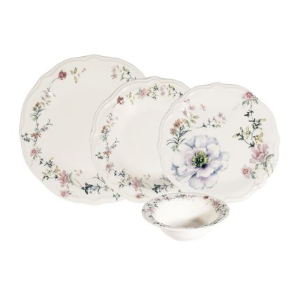 Ēdiena servīze 24 gab daudzkrāsaina/porcelāns