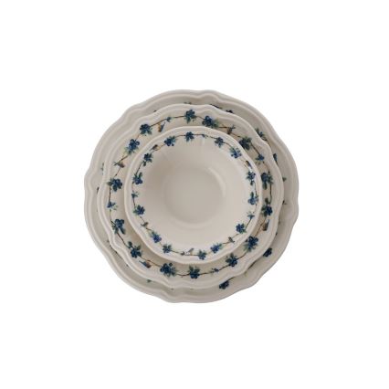 Ēdienu komplekts 24 gab. balta/zila/porcelāns