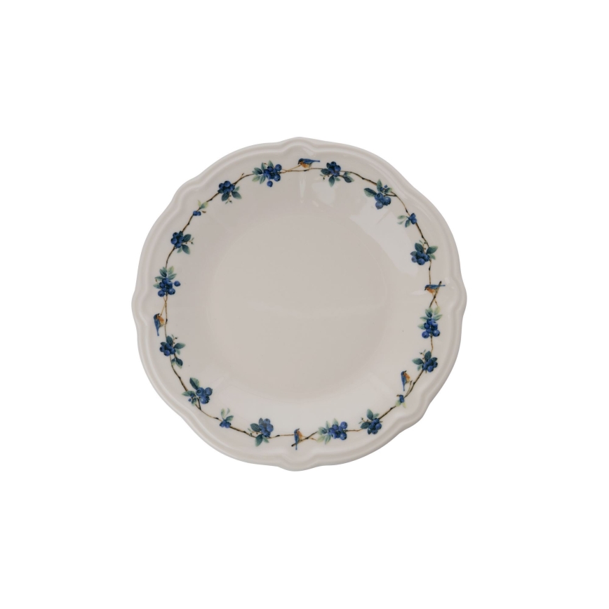 Ēdienu komplekts 24 gab. balta/zila/porcelāns
