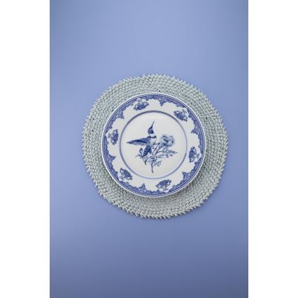 Ēdienu komplekts 26 gab. balts/zils/porcelāns