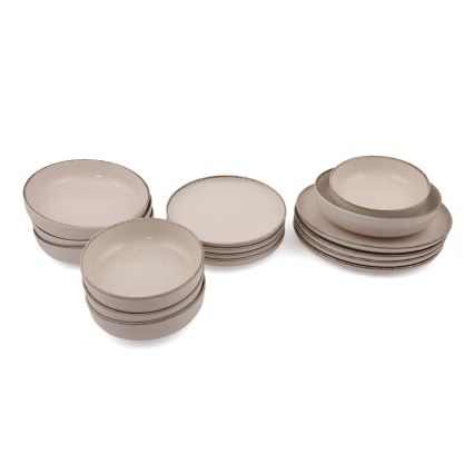 Ēdienu servīze 16 gab. bēša/porcelāns