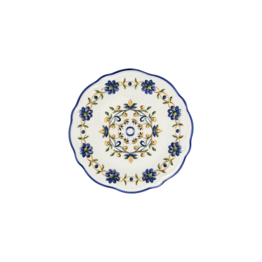 Ēdienu servīze 24 gab. balta/zila/dzeltena/porcelāns