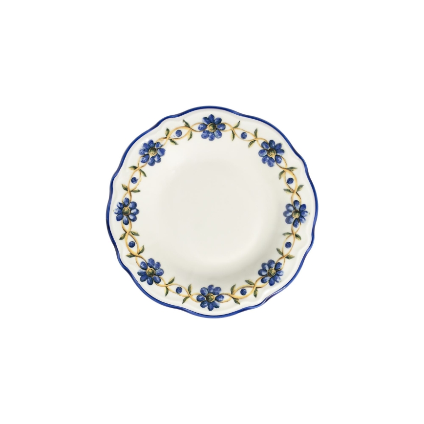 Ēdienu servīze 24 gab. balta/zila/dzeltena/porcelāns