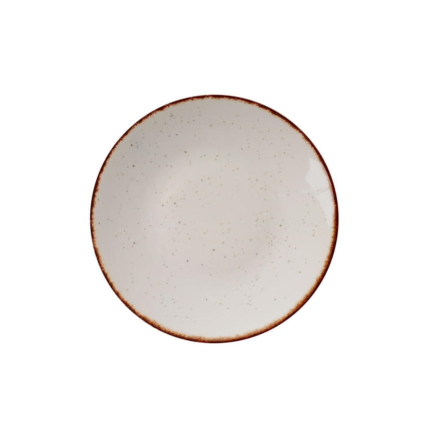 Ēdienu servīze, 24 gab., bēša/brūna, porcelāns