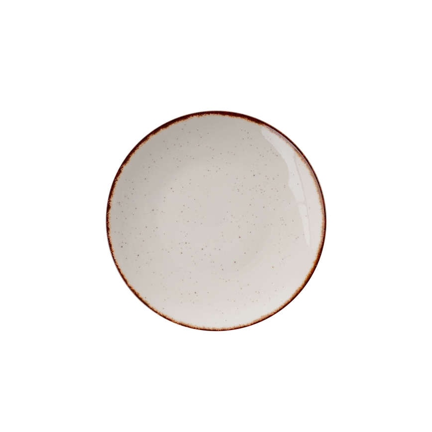 Ēdienu servīze, 24 gab., bēša/brūna, porcelāns