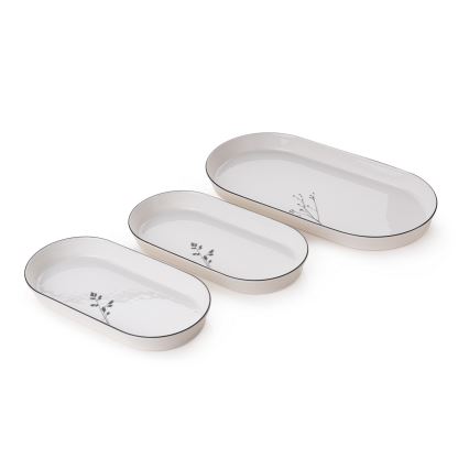 Ēdienu servīze 27 gab. balta/melna/porcelāns