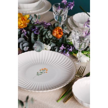 Ēdienu servīze 27 gab. balta/zelta/porcelāns