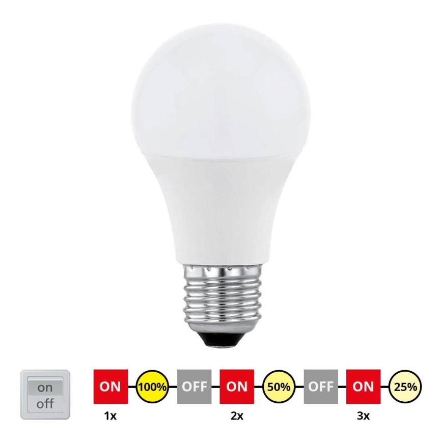 EGLO 11562 - LED Cikliski aptumšojama spuldze E27/10W/230V - STEPDIMMING neitrāla