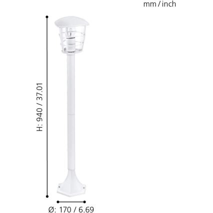 Eglo 18799 - LED āra lampa ALORIA 1xE27/8,5W/230V IP44 balta
