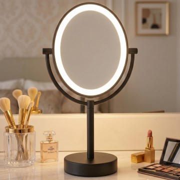 Eglo 201599 - Kosmētikas spogulis ar LED apgaismojumu, LED/4W/4xAA, IP65, melns