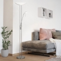Eglo 25869 - Regulējama grīdas lampa BAYA 1xR7s/230W/230V + 1xG9/33W matēts hroms