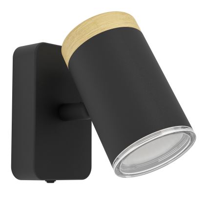 Eglo - vannas istabas sienas prožektors 1xGU10/3W/230V IP44 melns/bēšs