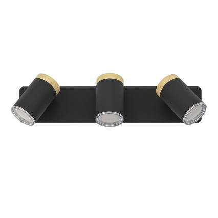 Eglo - Vannas istabas virziena gaismeklis 3xGU10/3W/230V IP44 melna/bēša