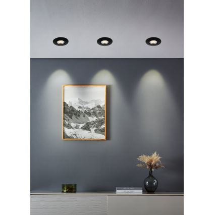 Eglo - Komplekts 5x LED iebūvējami griestu gaismekļi, LED/4,9W/230V, 2700/4000/6500K, Ø 9 cm, melni