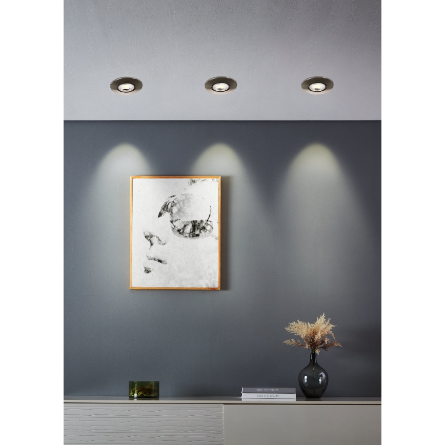 Eglo - Komplekts 5x LED iebūvējamais griestu lukturis LED/4,9W/230V 2700/4000/6500K Ø 9 cm matēts hroms