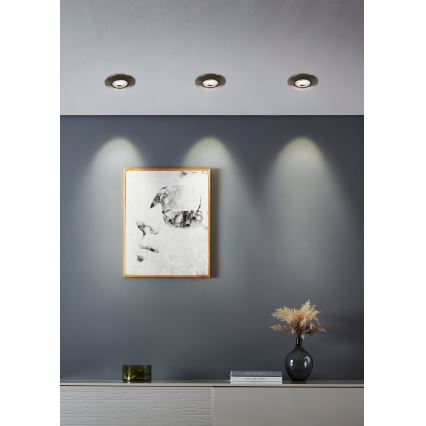 Eglo - Komplekts 7x LED iebūvējamie griestu gaismekļi LED/4,9W/230V 2700/4000/6500K Ø 9 cm matēts hroms