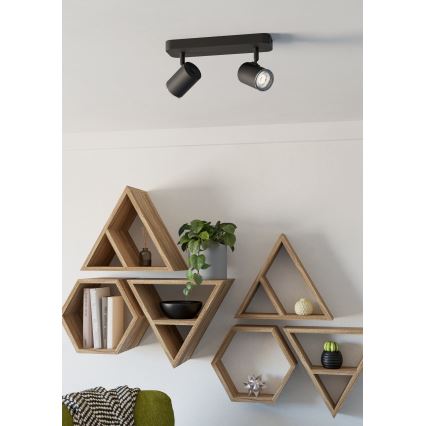 Eglo - Vannas istabas punktveida gaismeklis 2xGU10/5W/230V IP44 melns