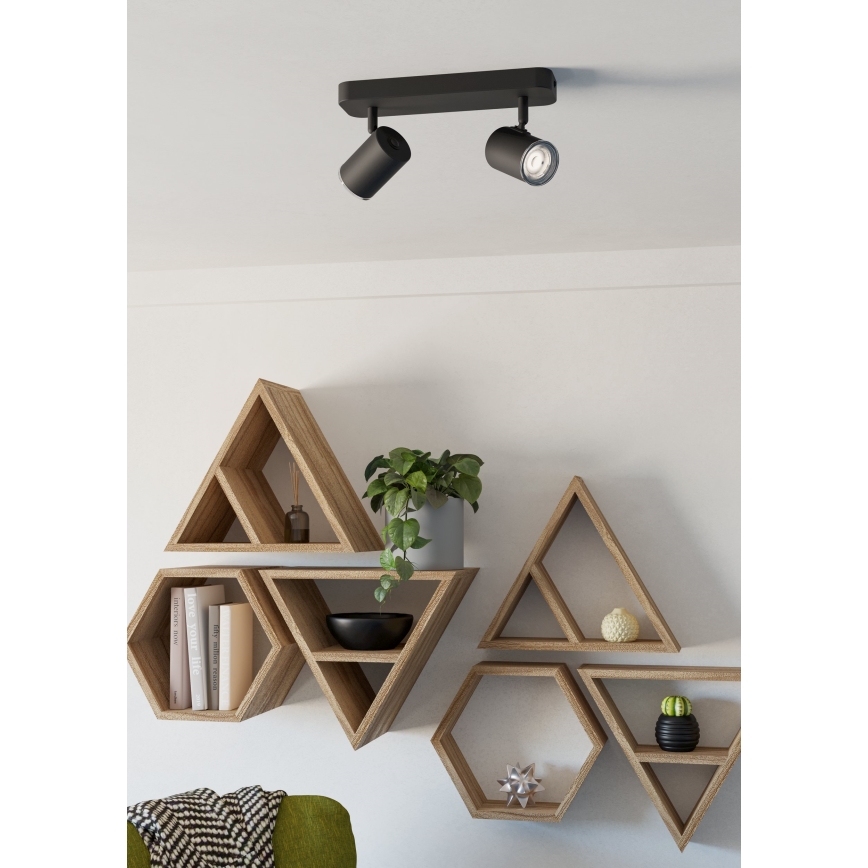 Eglo - Vannas istabas punktveida gaismeklis 2xGU10/5W/230V IP44 melns