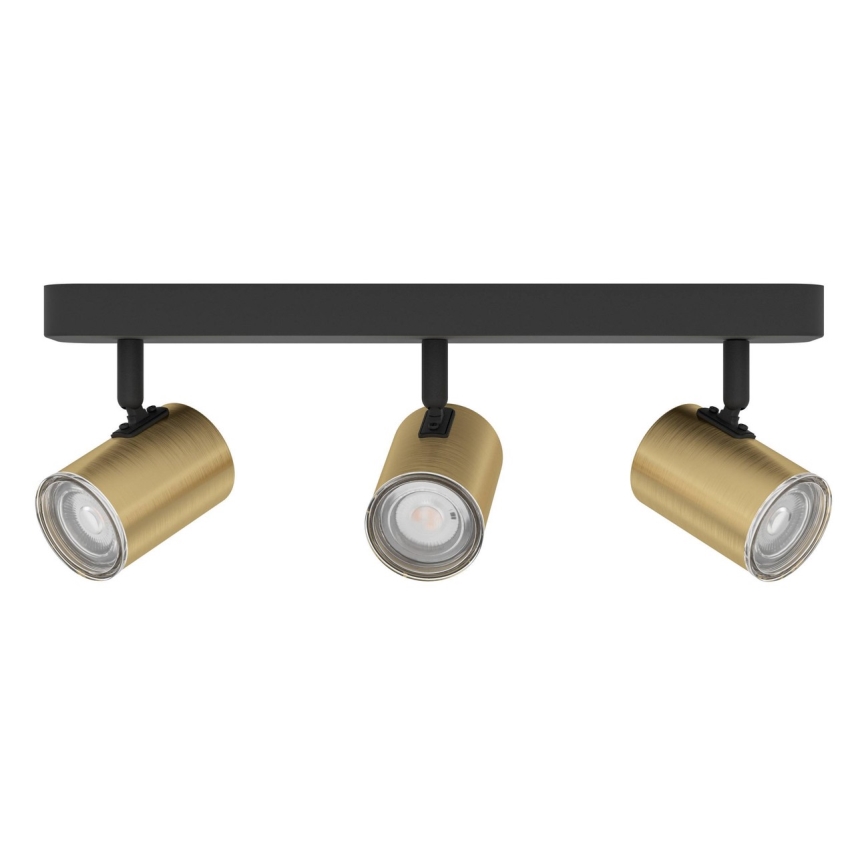 Eglo - vannas istabas virziena gaismeklis 3xGU10/5W/230V IP44 melns/zelts