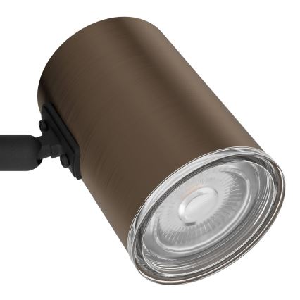 Eglo - Vannas istabas sienas punktveida gaismeklis 1xGU10/5W/230V IP44 melns/brūns