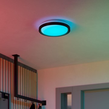 Eglo 300684 - LED RGBW regulējama griestu lampa MALERAMARA-Z LED/14W/230V 2700-6500K Ø 35,7 cm melna/zelta + tālvadības pults