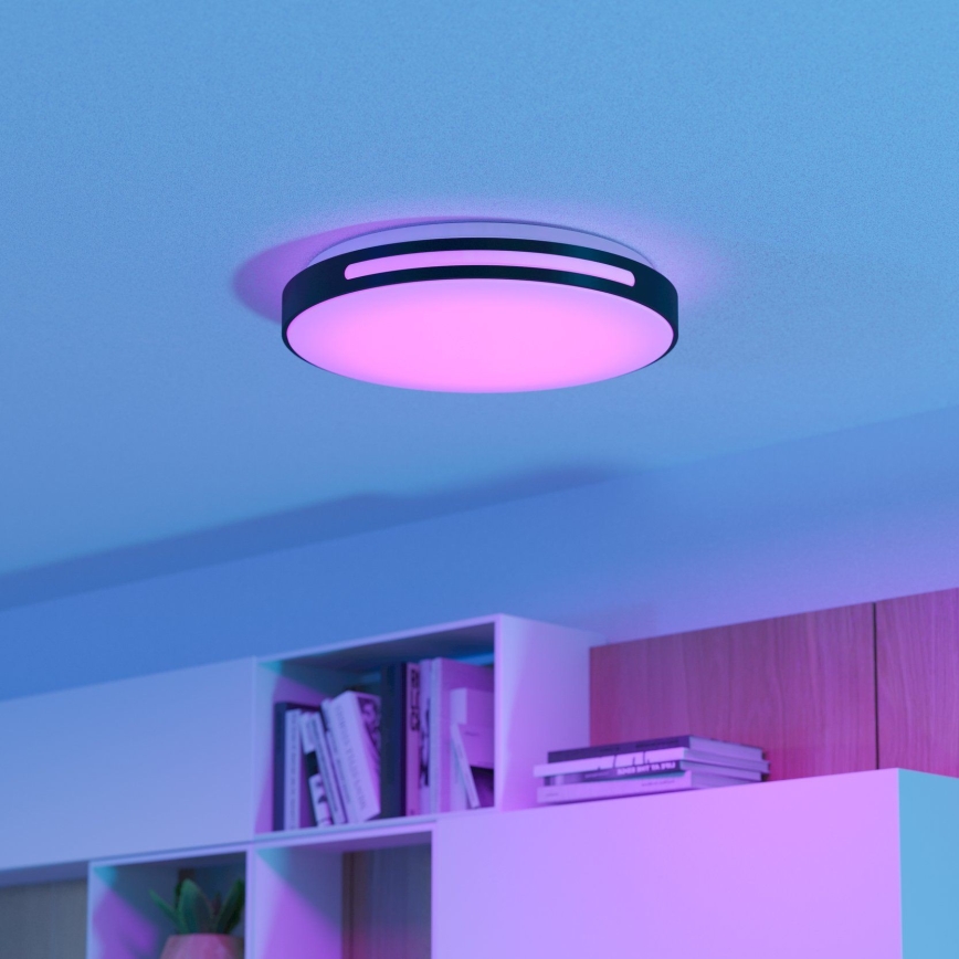 Eglo 300687 - LED RGBW dimmējams griestu gaismeklis MONTEGRANARO-Z, 18,5 W, 230 V, 2700–6500 K, Ø 39,4 cm, melns + tālvadība