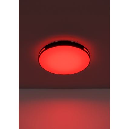 Eglo 300687 - LED RGBW dimmējams griestu gaismeklis MONTEGRANARO-Z, 18,5 W, 230 V, 2700–6500 K, Ø 39,4 cm, melns + tālvadība