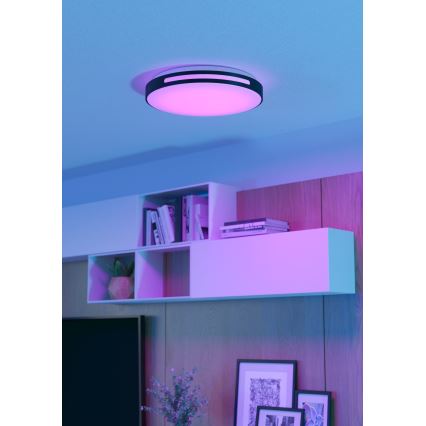 Eglo 300687 - LED RGBW dimmējams griestu gaismeklis MONTEGRANARO-Z, 18,5 W, 230 V, 2700–6500 K, Ø 39,4 cm, melns + tālvadība