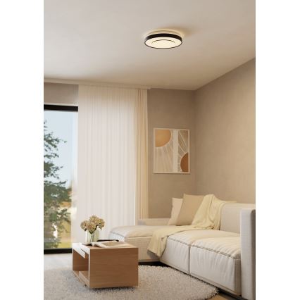 Eglo 300688 - LED RGBW dimmējama griestu lampa MONTERIGGIONI-Z LED/18,5W/230V 2700-6500K Ø 38,4 cm melna + ar tālvadības pulti