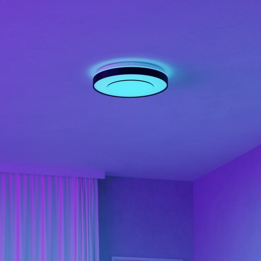 Eglo 300688 - LED RGBW dimmējama griestu lampa MONTERIGGIONI-Z LED/18,5W/230V 2700-6500K Ø 38,4 cm melna + ar tālvadības pulti