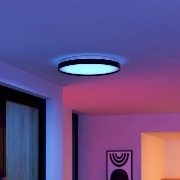 Eglo 300692- LED RGBW dimmējams griestu gaismeklis MOZONCILLO-Z LED/28,3W/230V 2700-6500K Ø 48,4 cm melns + tālvadības pults