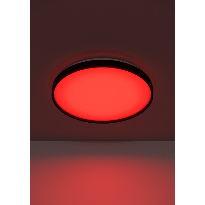 Eglo 300692- LED RGBW dimmējams griestu gaismeklis MOZONCILLO-Z LED/28,3W/230V 2700-6500K Ø 48,4 cm melns + tālvadības pults