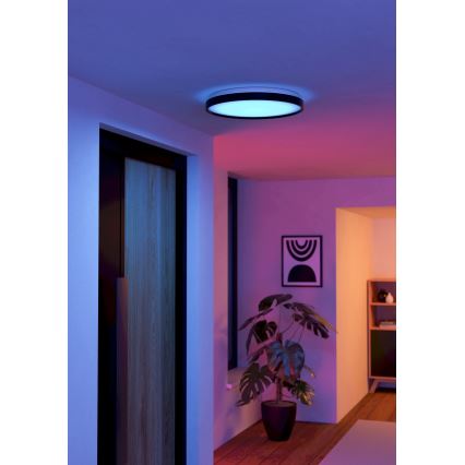 Eglo 300692- LED RGBW dimmējams griestu gaismeklis MOZONCILLO-Z LED/28,3W/230V 2700-6500K Ø 48,4 cm melns + tālvadības pults